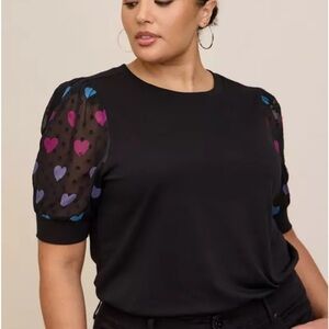 Torrid Women's Classic Fit Fabric Mix Light We! Black T-Shirt Size 3X (22-24)